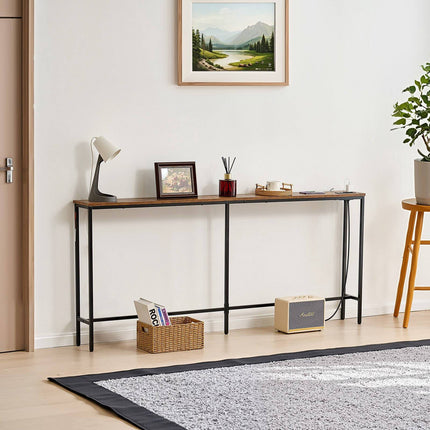 Narrow Console Sofa Table 70.9 In, Outlets And USB