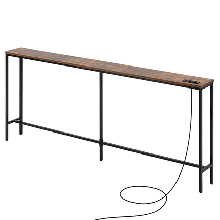 Narrow Console Sofa Table 70.9 In, Outlets And USB