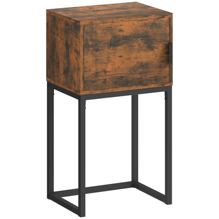 Narrow Console Table, Industrial Design, Rustic Brown, 40x30x76cm