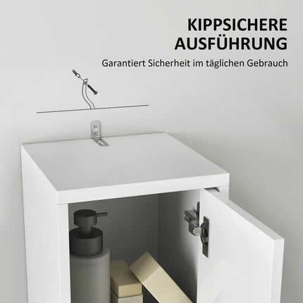Tall narrow bathroom cabinet, adjustable shelf, white
