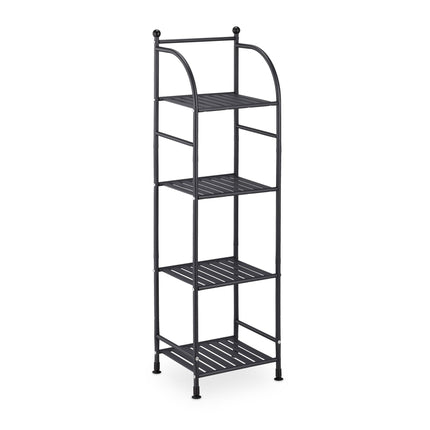 Narrow floor-standing shelf with 4 shelves