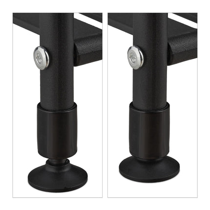 Narrow floor-standing shelf with 4 shelves