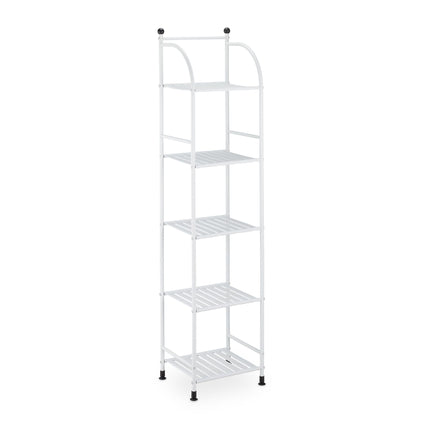 Narrow floor-standing shelf with 5 shelves
