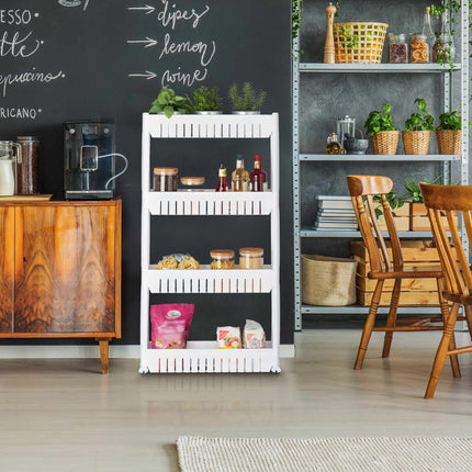 Narrow trolley with 4 shelves
