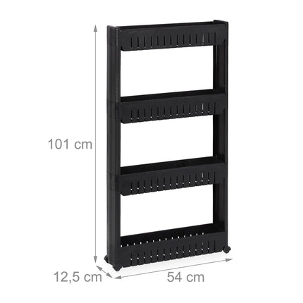 Narrow trolley with 4 shelves