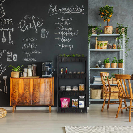 Narrow trolley with 4 shelves
