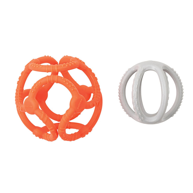 Nattou Set Of 2 Balls, Orange-Pink