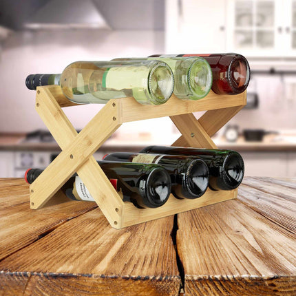 Natural bamboo wine rack