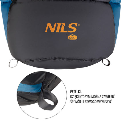 Navy Blue-Orange Sleeping Bag, Lightweight, Compact
