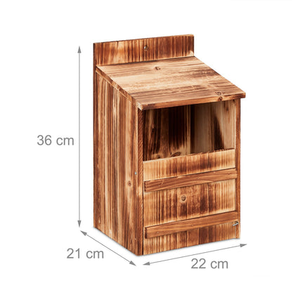 Nesting box for birds that nest in semi-cavities