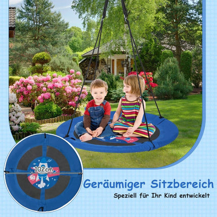 Nest swing children's swing tree swing hanging swing Ø 100 cm blue rocket