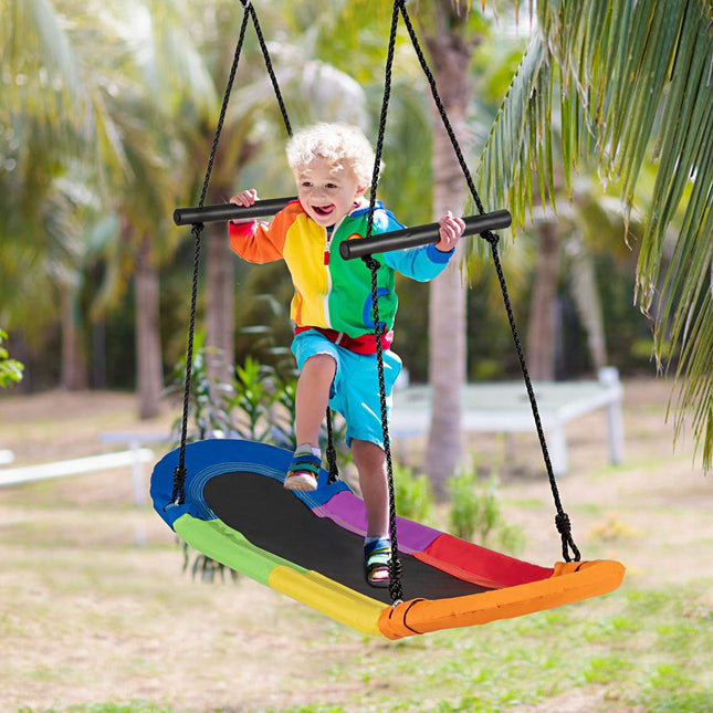 Nest swing children's tree swing with 100-160cm adjustable rope hanging swing colorful 123 x 45cm