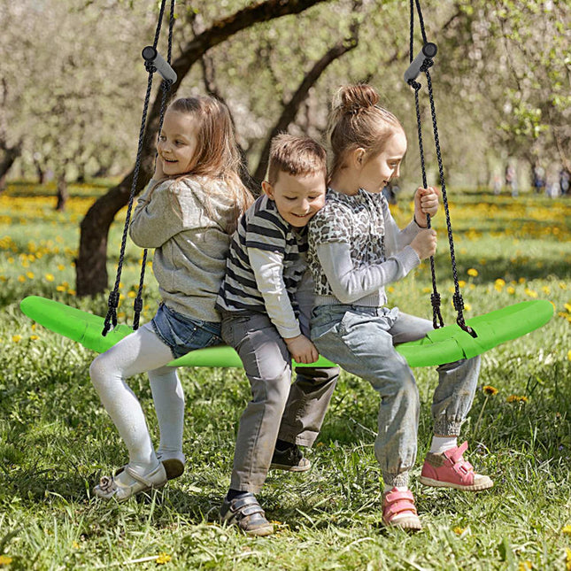 Nest swing children's tree swing with 100-180cm adjustable rope hanging swing green 123x45cm