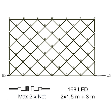 Net Light net 2x1.5m with 168 light points