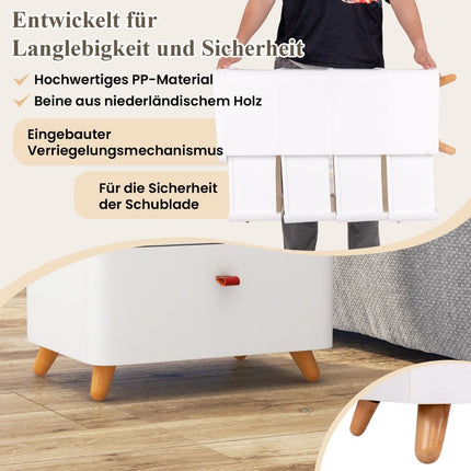 Nightstand with 4 drawers bedside table chest of drawers with removable organizer tray white 42 x 32 x 81.5 cm