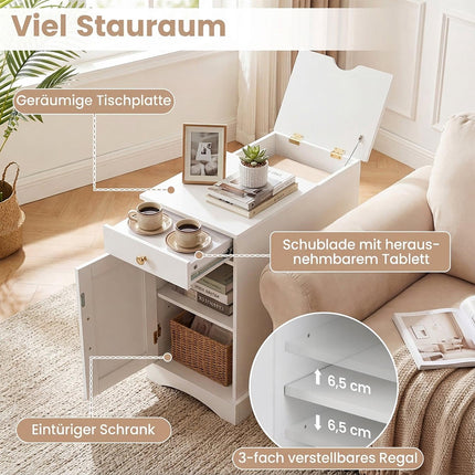 Nightstand with Hidden Charging Station and Adjustable Shelf