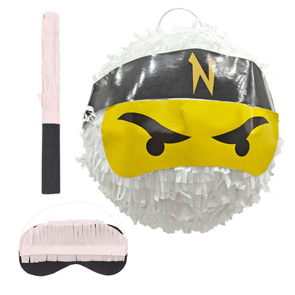 Ninja Piñata Set with Bat and Mask for Kids