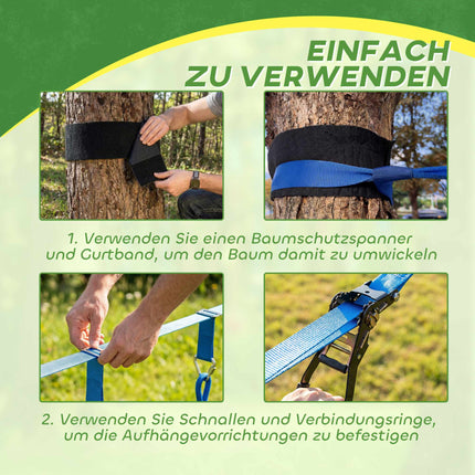 Ninja Slackline Kinder-Kletterseil-Set, 3-in-1 Schaukel, 100 kg Belastbarkeit