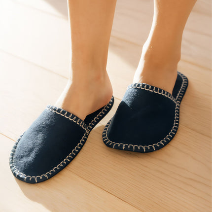 Non-Slip Felt House Slippers, 6 Pairs with Storage Bag