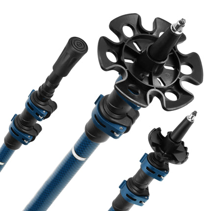 Nordic Walking Poles, Blue Aluminum, Adjustable
