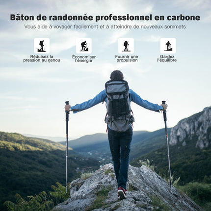 Nordic Walking Poles, Telescopic Aluminum 65–135 cm
