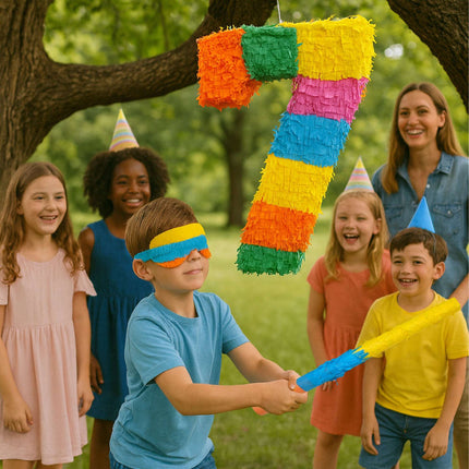 Number Piñata with Bat and Mask for Birthdays