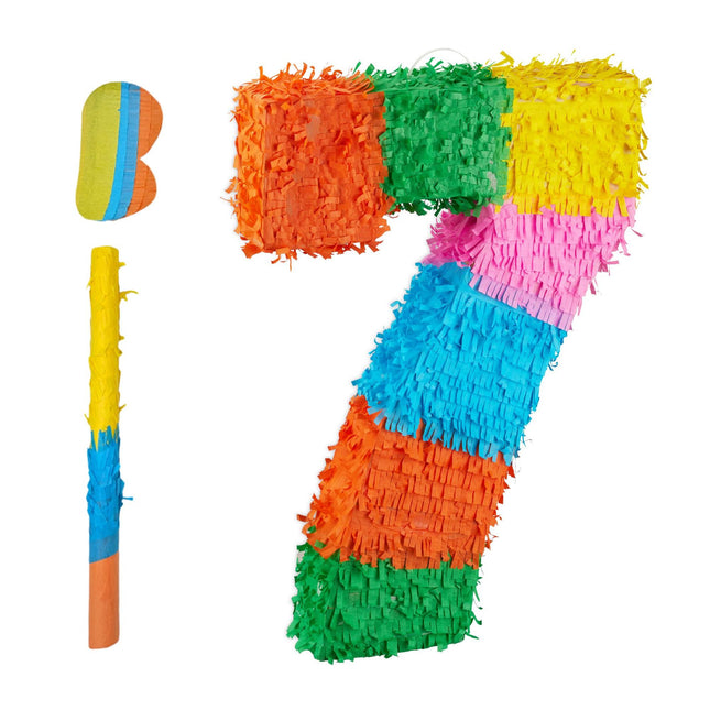Number Piñata with Bat and Mask for Birthdays