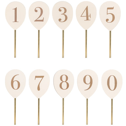 Number balloons 0-9 for candlesticks
