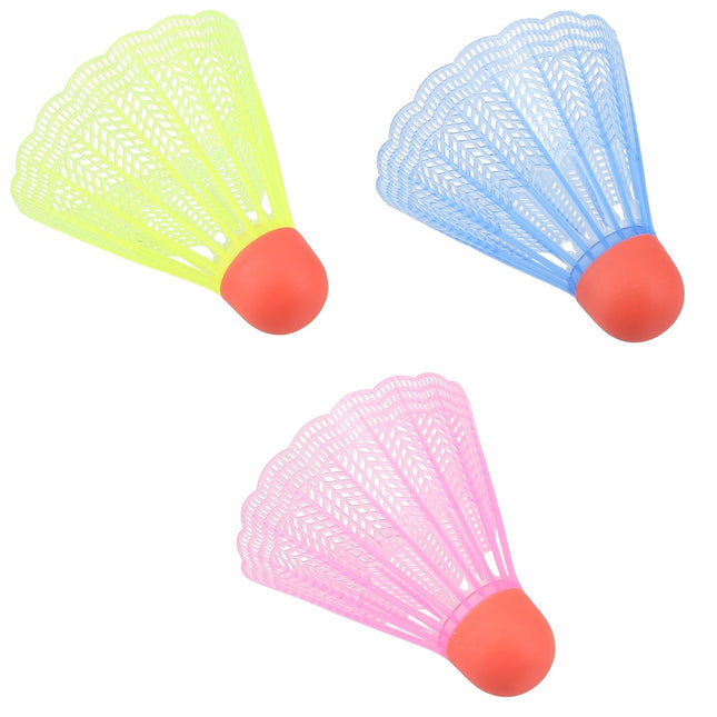 Nylon shuttlecocks, veelkleurig, 3-pack