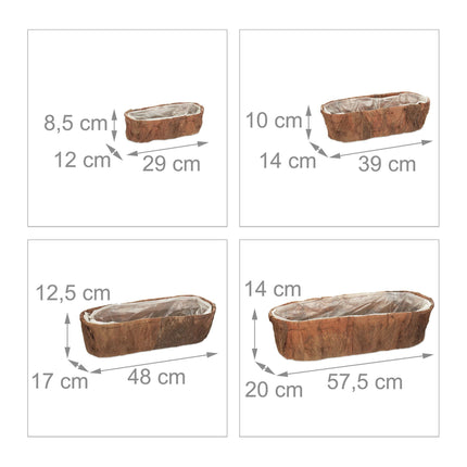 Oblong flower box Set of 4