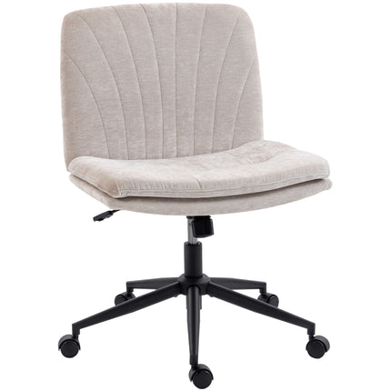 Office Chair, Armless Cross-Legged, Height Adjustable, Beige