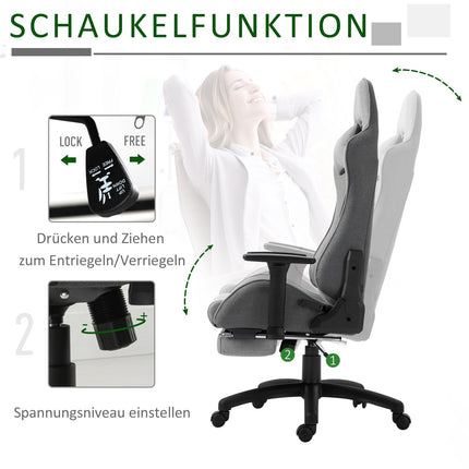Ergonomic gray office chair with head and lumbar cushions