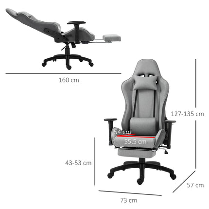 Ergonomic gray office chair with head and lumbar cushions