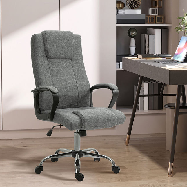 Ergonomic office chair, swivel, adjustable height, linen Touch
