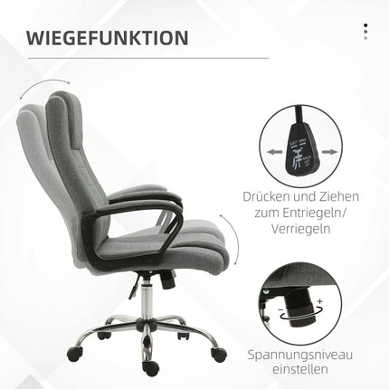 Ergonomic office chair, swivel, adjustable height, linen Touch
