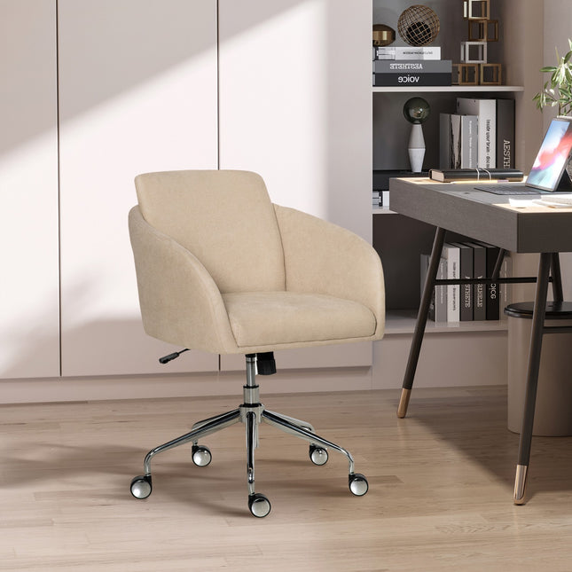 Ergonomic beige office chair - adjustable height, swivel