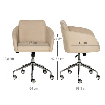 Ergonomic beige office chair - adjustable height, swivel