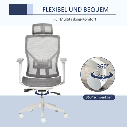 Ergonomic gaming office chair, rotatable with lumbar support and 3D armrests
