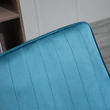Office chair, adjustable swivel, blue velvet upholstery