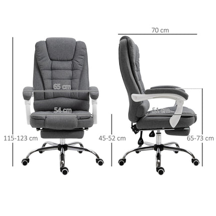 Office chair with footrest, height adjustable, linen look