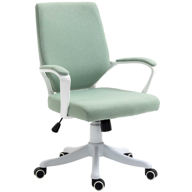 Ergonomic green & white office chair, tilt function, 360° rotatable