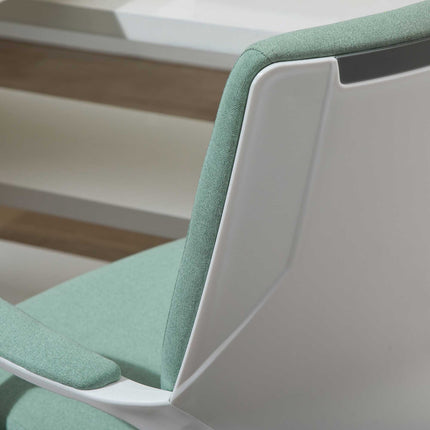 Ergonomic green & white office chair, tilt function, 360° rotatable