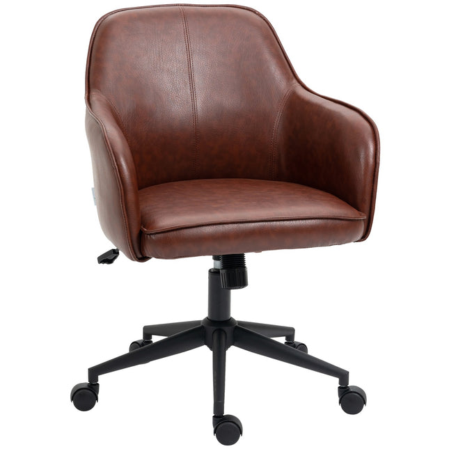 Adjustable office chair, synthetic leather, rocking, brown