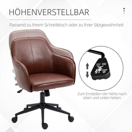 Adjustable office chair, synthetic leather, rocking, brown