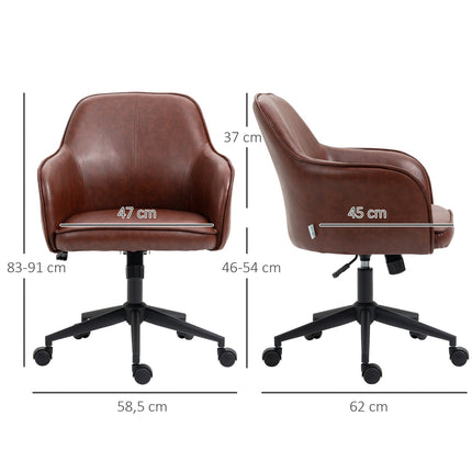 Adjustable office chair, synthetic leather, rocking, brown