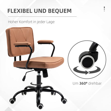 Office chair with wheels, adjustable height, 360° rotatable