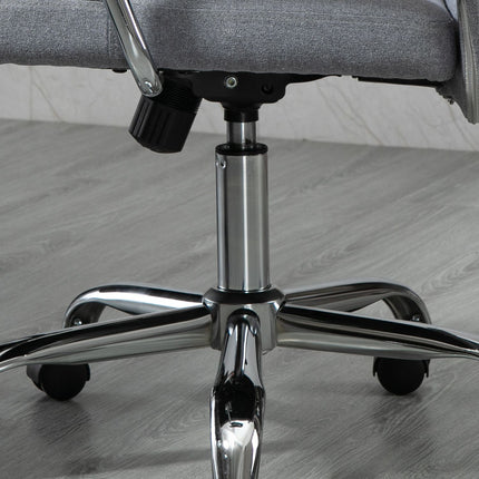 Ergonomic office chair, adjustable with headrest, light grey