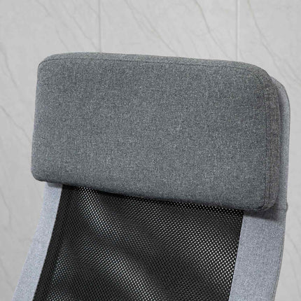 Ergonomic office chair, adjustable with headrest, light grey