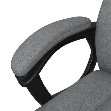 Ergonomic office chair - adjustable height, gray linen, headrest