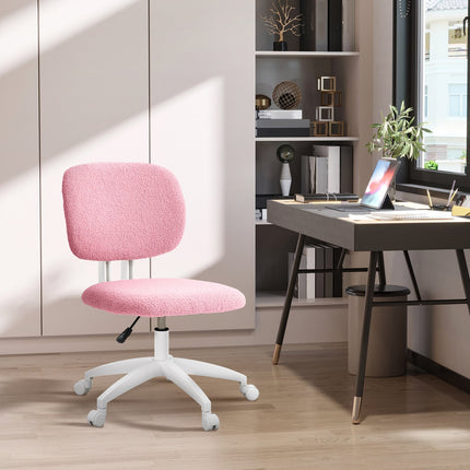 Ergonomic office chair in pink velvet - adjustable in height